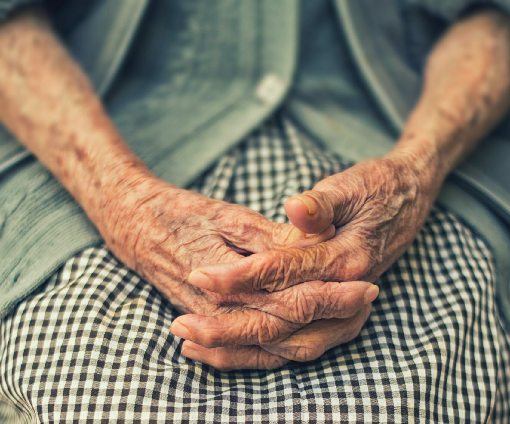 A picture of an aged woman;s hands
